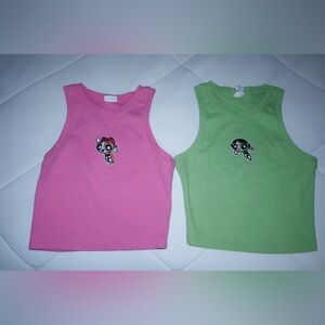 Y2K Powerpuff Girls embroidered baby tank top set- Set of 2